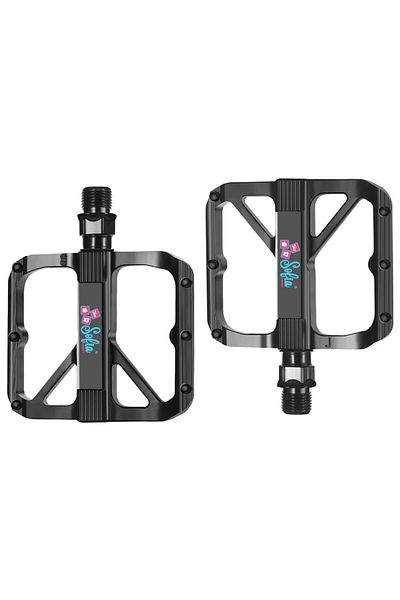 Sofia Concept Set of 2 Aluminum Pedals for MTB, BMX, Non-Slip, Double Bearing, Sofia CONCEPT®, Black/Matt