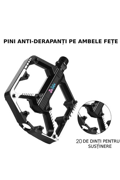 Sofia Concept Set of 2 Pedals for SPD/MTB Bicycle, Aluminum, Anti-slip, Waterproof, Silver/Black