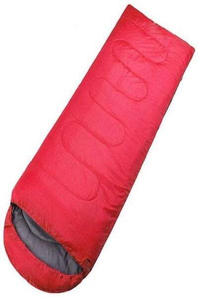 HALAMODO Outdoor camping summer camping sleeping bag lunch envelope hooded sleeping bag red
