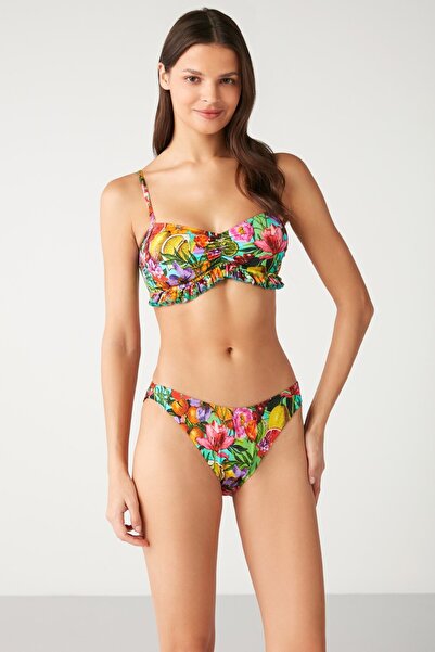 Kom SAHRA BEACHWEAR Kom Fruits Yeşil Straplez Bikini