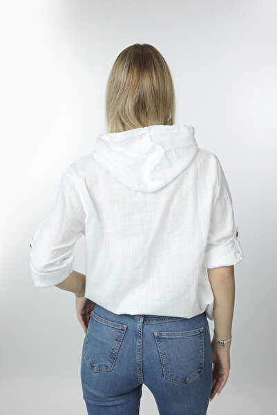 Cottoncool Γυναικείο πουκάμισο με κουκούλα 100% βαμβάκι