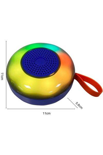 ABYZ 5W 1200mAh Portable Wireless Speaker Bluetooth LED RGB Disco Splash Resistant MicroSD Compact Model