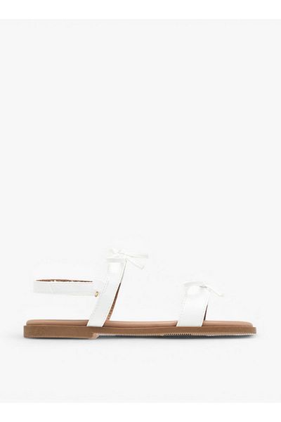 Flora Bella by Shoexpress Girls Bow Accent Sandals with Hook and Loop Closure