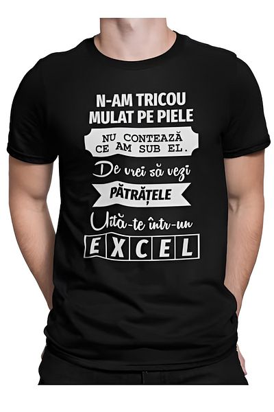 OEM Tricou personalizat amuzant pentru barbati, "de vrei sa vezi patratele, uita-te intr-un excel