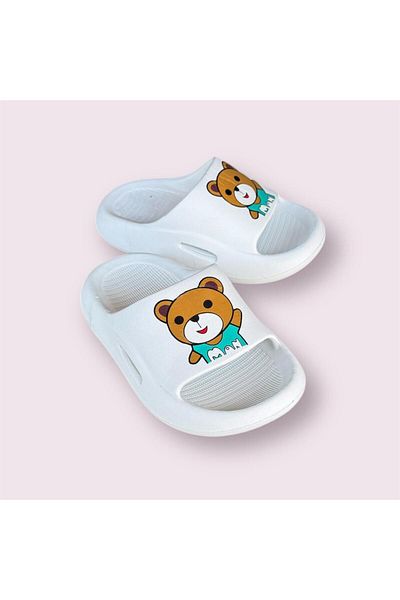 İpek Silk Children's Printed Soft Soft Sole Beach Pool Daily Slippers