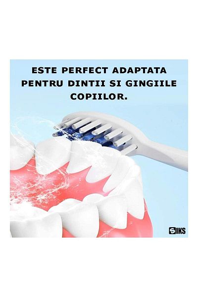 SIKS Electric Toothbrush for Children, 1 Intensity Level, Soft Bristles, Battery Operated, Green