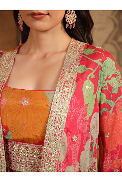 HashtagBe Stunning Rani Pink Floral Co-ord Set