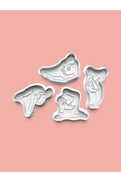 AKTASTORE قالب بسكويت الجمباز وقالب عجينة السكر مجموعة من 4 قطع 0649-set