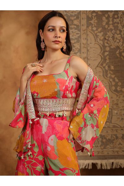 HashtagBe Stunning Rani Pink Floral Co-ord Set
