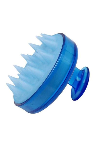 SIKS Hair Massage Brush, Shampooing and Scalp Cleaning, Hair Growth Stimulation, Silicone, Blue