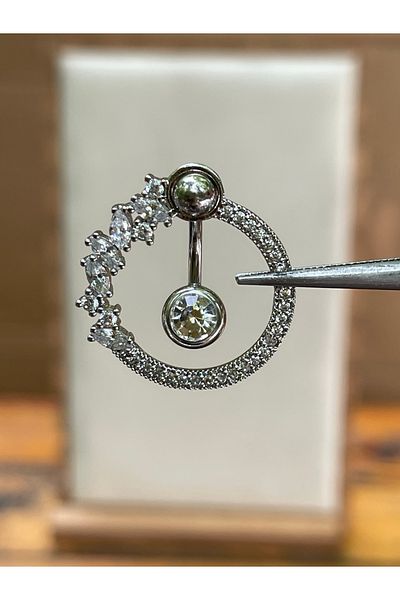 Rupen Kraft 316 L Surgical Steel Diamond Model Zircon Stone Navel Piercing