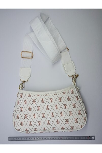 stilyy White Patterned Women's Baguette Bag