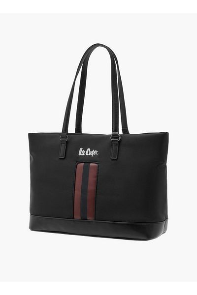 Lee Cooper Women's Logo Print Tote Bag with Double Handles and Zip Closure