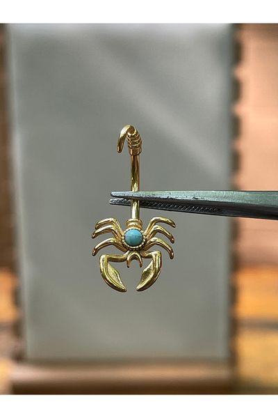 Rupen Kraft 316 L Surgical Steel Turquoise Stone Gold Acrylic Model Navel Piercing