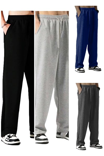 FİTGO Unisex φαρδιά φόρμα με ίσιο τελείωμα, πακέτο 4 τεμαχίων