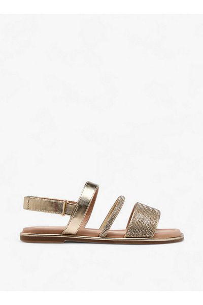 Celeste Girls' Embellished Open Toe Sandals with Hook and Loop Closure