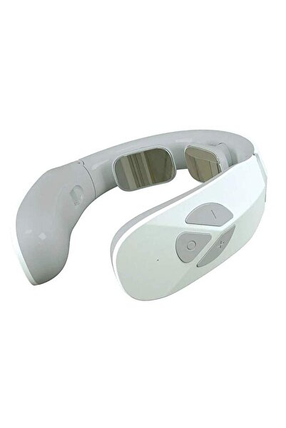 SIKS Masaj cervical inteligent, 15 niveluri, alimentat cu baterii, alb/gri