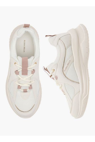 Flora Bella by Shoexpress Women's Panelled Sneakers with Lace-Up Closure