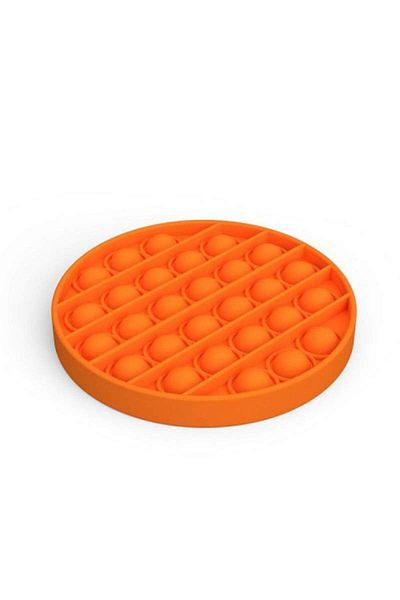 SIKS ® sensory toy with silicone bubbles Pop It Now, anti-stress, round shape, orange