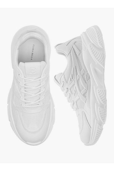 Flora Bella by Shoexpress Women's Panelled Sneakers with Lace-Up Closure