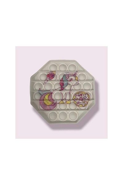 SIKS ® sensory pop it toy with silicone bubbles, antistress, octagonal shape, unicorn model
