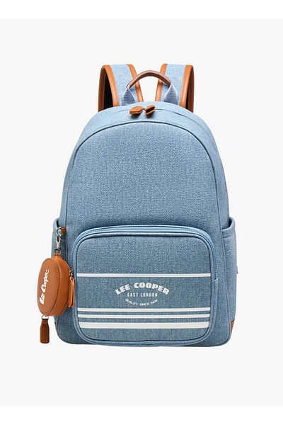 Lee Cooper Women's Logo Print School Backpack with Zip Closure and Attached Pouch - 41x13x30 cm