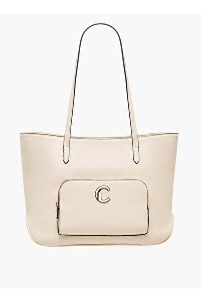 Le Confort Women's Textured Tote Bag with Zip Closure and Double Handle - W 12 x H 26 x D 30 cm