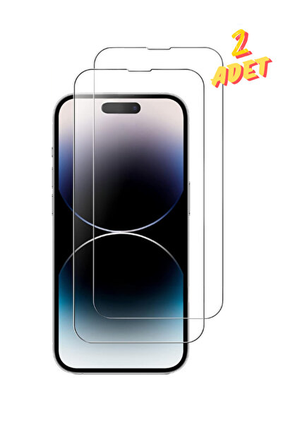Evax 2C iPhone 14 Pro Max Uyumlu 2 Adet 9H Sert Temperli Cam Ekran Koruyucu