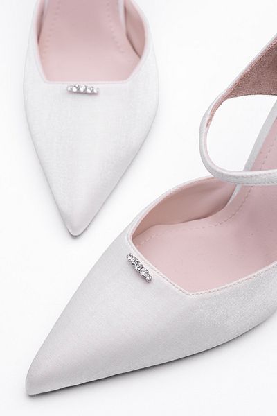 Tasarım Incantevole Women's Heeled Stiletto Shoes with Front Buckle and Ankle Belt