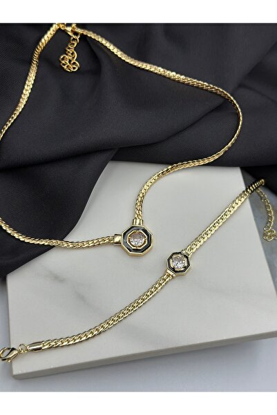 Lumiera Gold Altın Serenay Model Tasarım Kolye ve Bileklik Seti