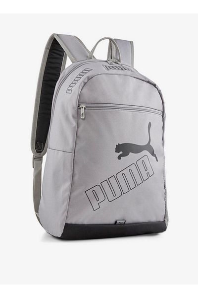 Puma Puma Logo Print Backpack with Adjustable Straps and Zip Closure