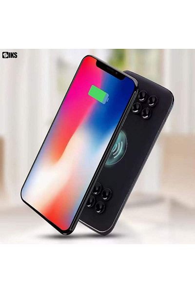 SIKS External Battery With Wireless Charging, 20000 mAh, 2xUSB Ports, 1 x Type-C Port, Black Color