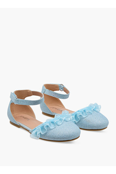 Juniors Girls Glitter Embellished Ballerina Shoes with Hook and Loop Closure