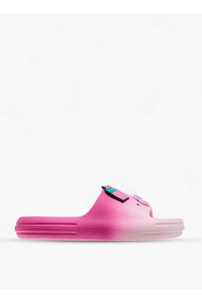 Aqua Girls Ombre and Applique Detail Slip-On Slides