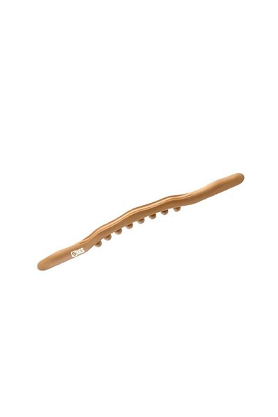 SIKS Băț de masaj, lemn de fag, 8 puncte de masaj, design concav-convex, maro