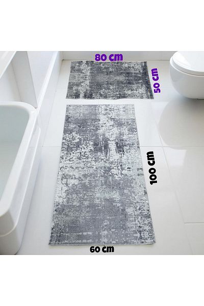Formeya Non-Slip Base Washable Set of 2 Bath Mat Bath Mat Toilet Set 60 X 100 / 50 X 80cm