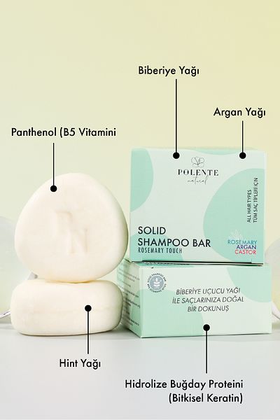 Polente Natural Rosemary Strengthening Solid Shampoo / Anti-Shedding (110 Gr)