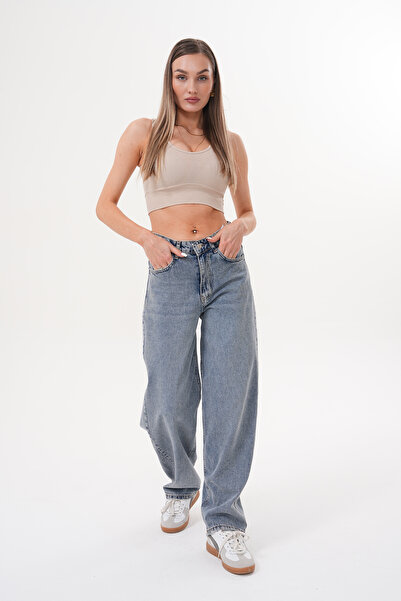 elite queen بنطلون نسائي فضفاض منخفض الخصر