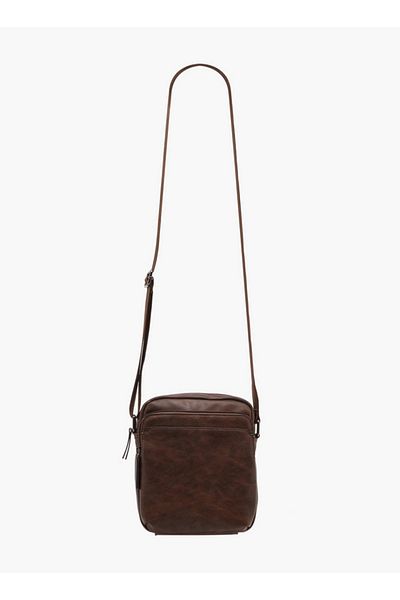 LBL by Shoexpress Textured Crossbody Bag with Zip Closure and Adjustable Strap