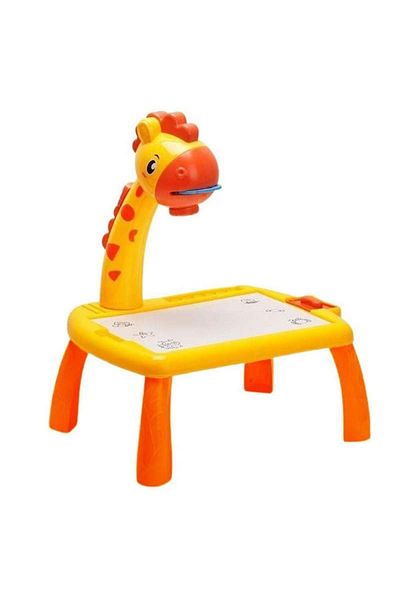 SIKS Electric Drawing Table with Projector, Musical, Giraffe Model, Markers Included, Yellow