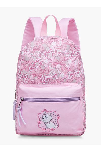 Disney Girls Marie Print School Backpack with Adjustable Shoulder Straps and Zip Closure - 31x24x10 cm