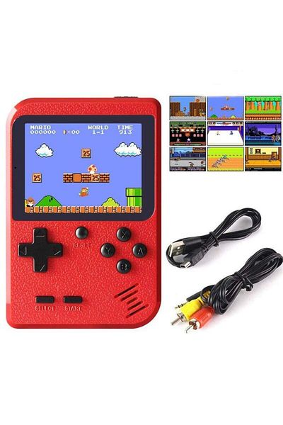 SIKS ® tetris game 400 games, retro, portable console, red