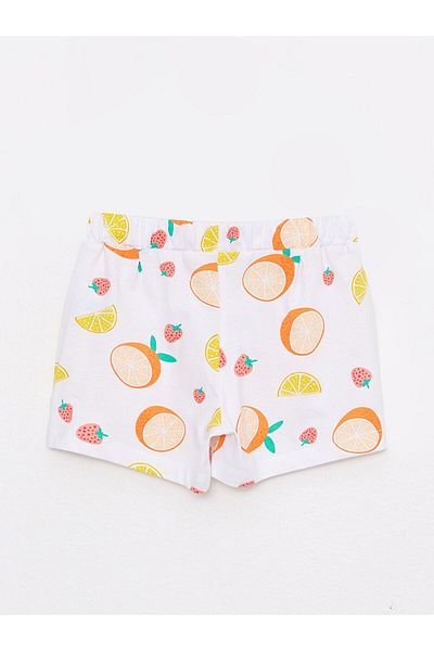 LC Waikiki Elastic Waist Printed Girl's Shorts