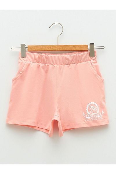 LC Waikiki Elastic Waist Printed Girl's Shorts