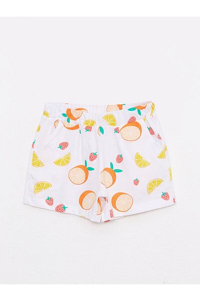 LC Waikiki Elastic Waist Printed Girl's Shorts