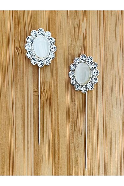 Öztürk Игла за шал с акрилни камъни и кристален вид. Дължина на иглата: 32 мм...