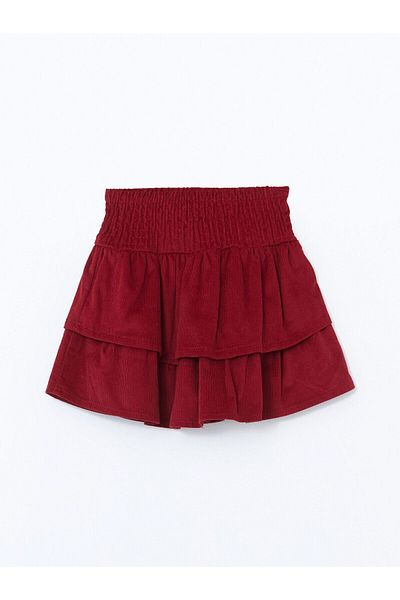 LC Waikiki Pleated Girl's Skirt with Elastic Waist
