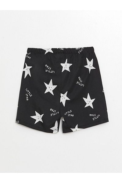 LC Waikiki Elastic Waist Printed Girl's Pajama Shorts