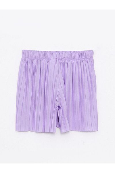 LC Waikiki Basic Pleated Girl's Shorts with Elastic Waist