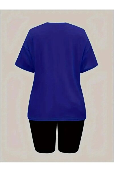 WOODROFFE Women's New York Printed T-Shirt, Scuba Diver Short Leggings Set (Leggings T-Shirt Set)